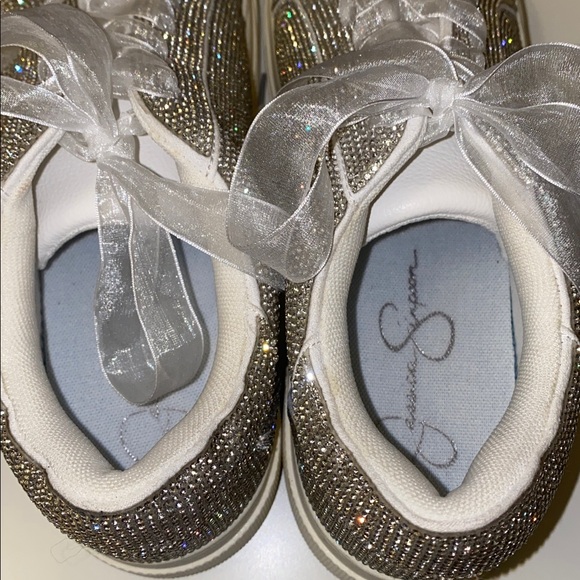 Jessica Simpson Women’s Cherello Platform Rhinestone Sneakers Size 10 - Picture 3 of 8